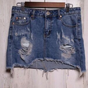 Signature Eight Medium Mini Denim Skirt